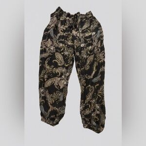 Xhilaration Black Paisley Joggers, Size Medium